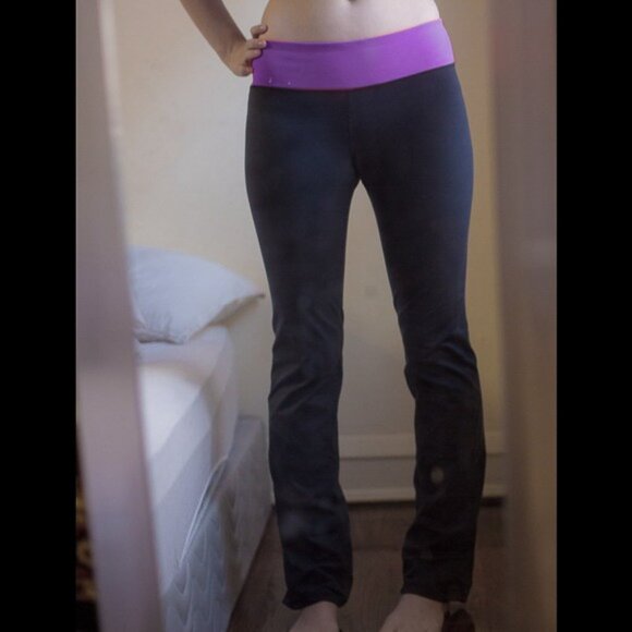 Gap Body - Y2K Purple-banded Yoga Pants - Picture 3 of 9